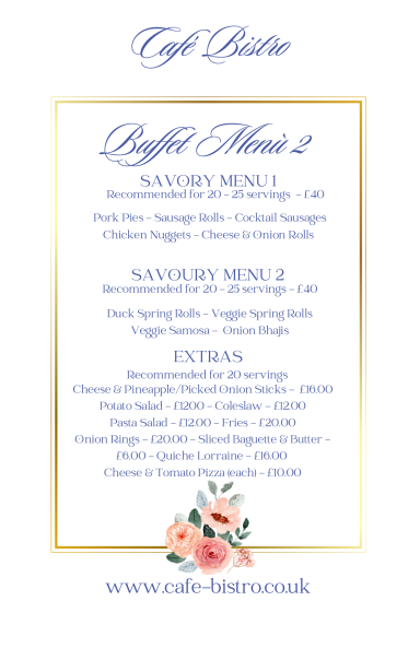 Buffet menu 2